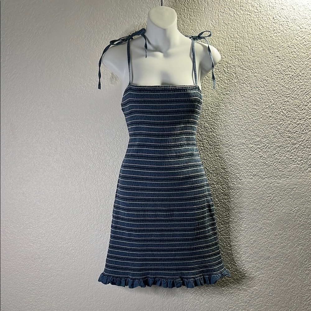 Derek Heart Blue Mini Sundress with Spaghetti Straps